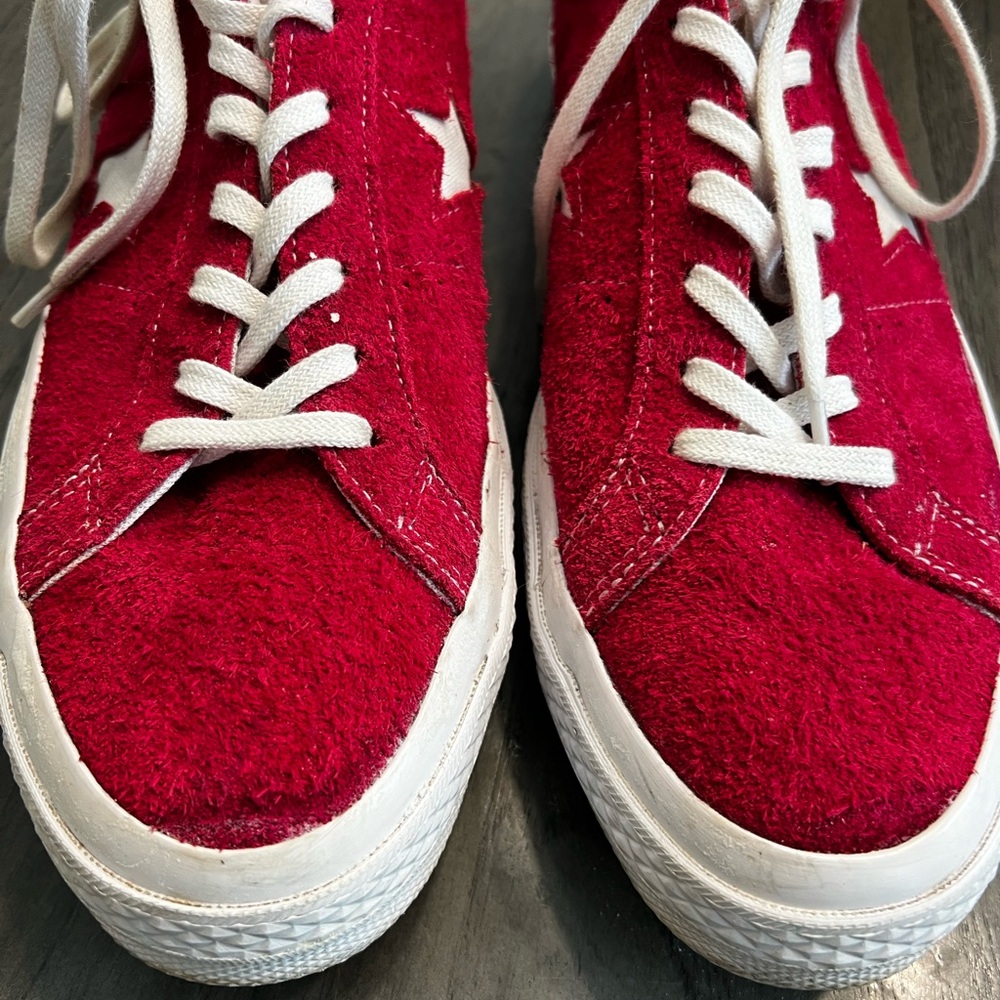 Converse Red and White Sneakers - Picture 7 of 9